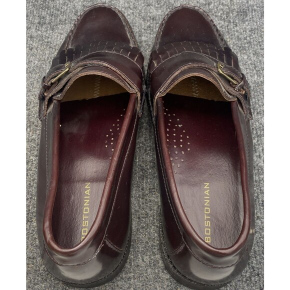 Bostonian Mens 10 M Burgundy Fringe Kiltie Buckle Loafer Leather Upper 27098 - Picture 7 of 13